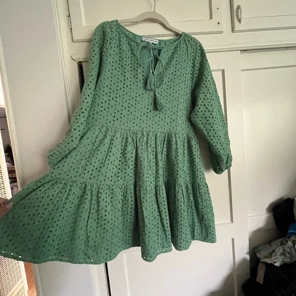 Karina Grimaldi Irina Eyelet Mini Dress in Sage size XS from Revolve - Picture 11 of 14